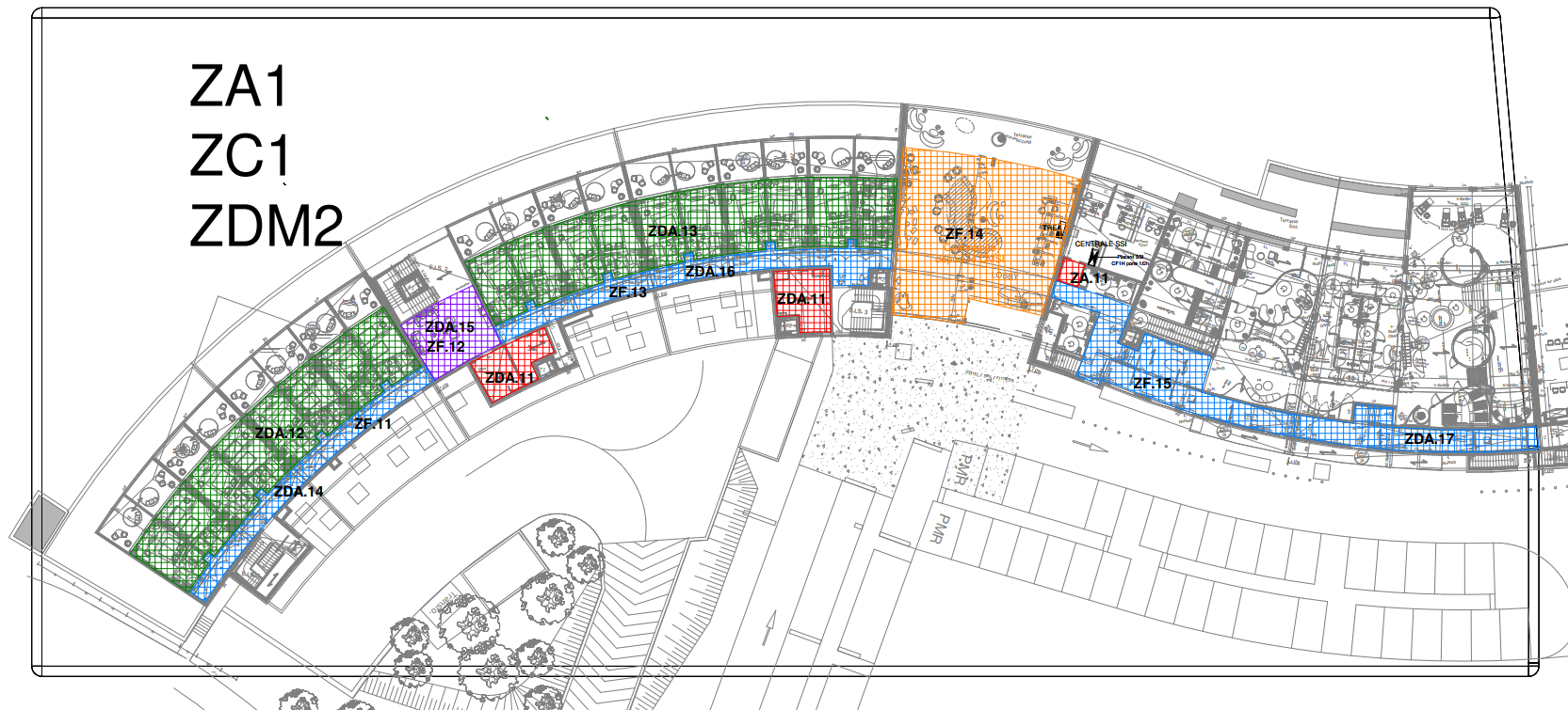 Plans de zoning de l’installation SSI
